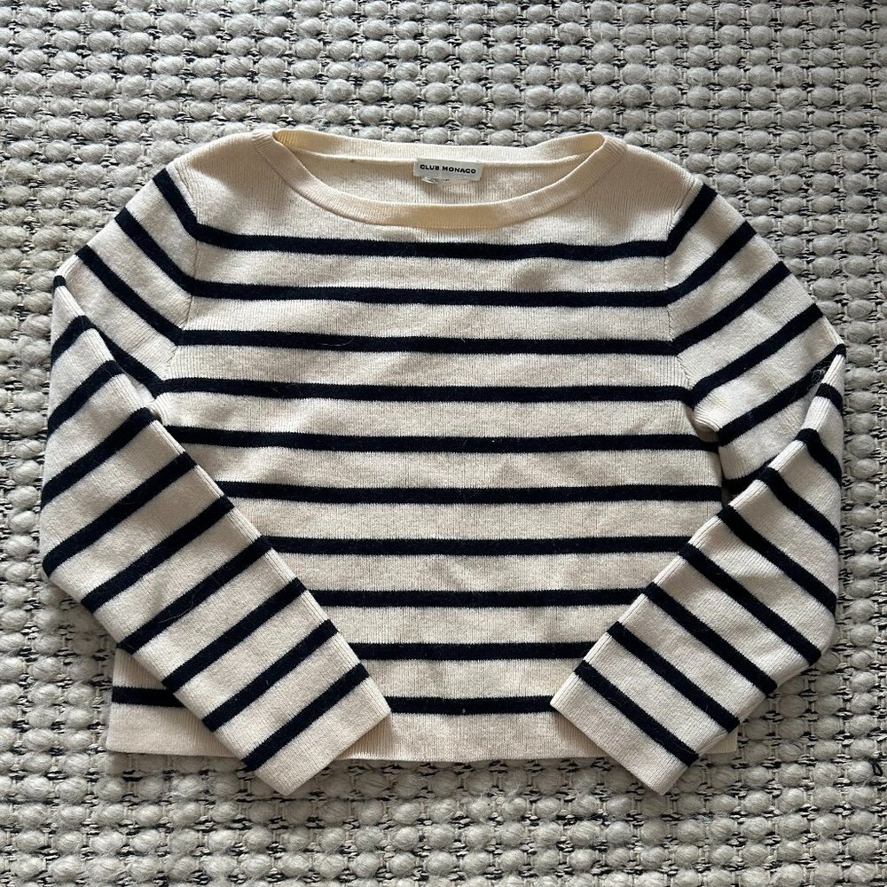 Cropped Striped Club Monaco Sweater